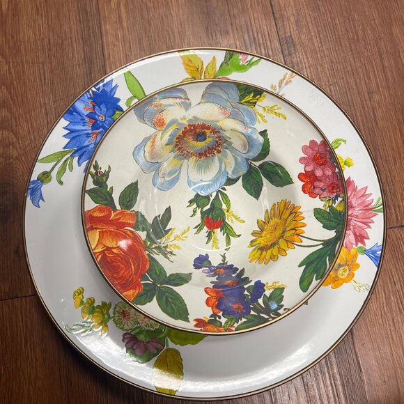 Mackenzie Childs enamel bowl and plate - Picture 8 of 8